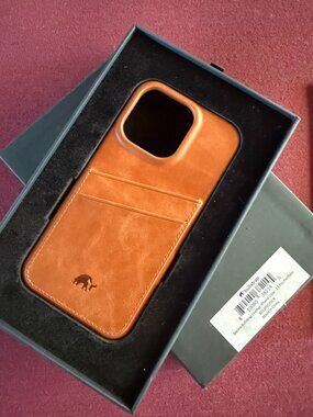 Bullstrap Leather Portfolio Case for iPhone 13 Pro - Sienna color